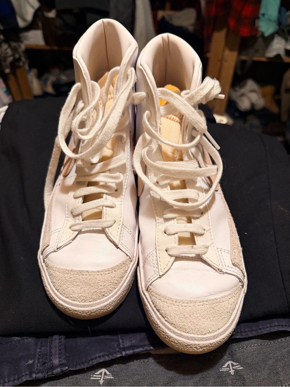 Nike Women’s High-Top Sneakers in Cream and White